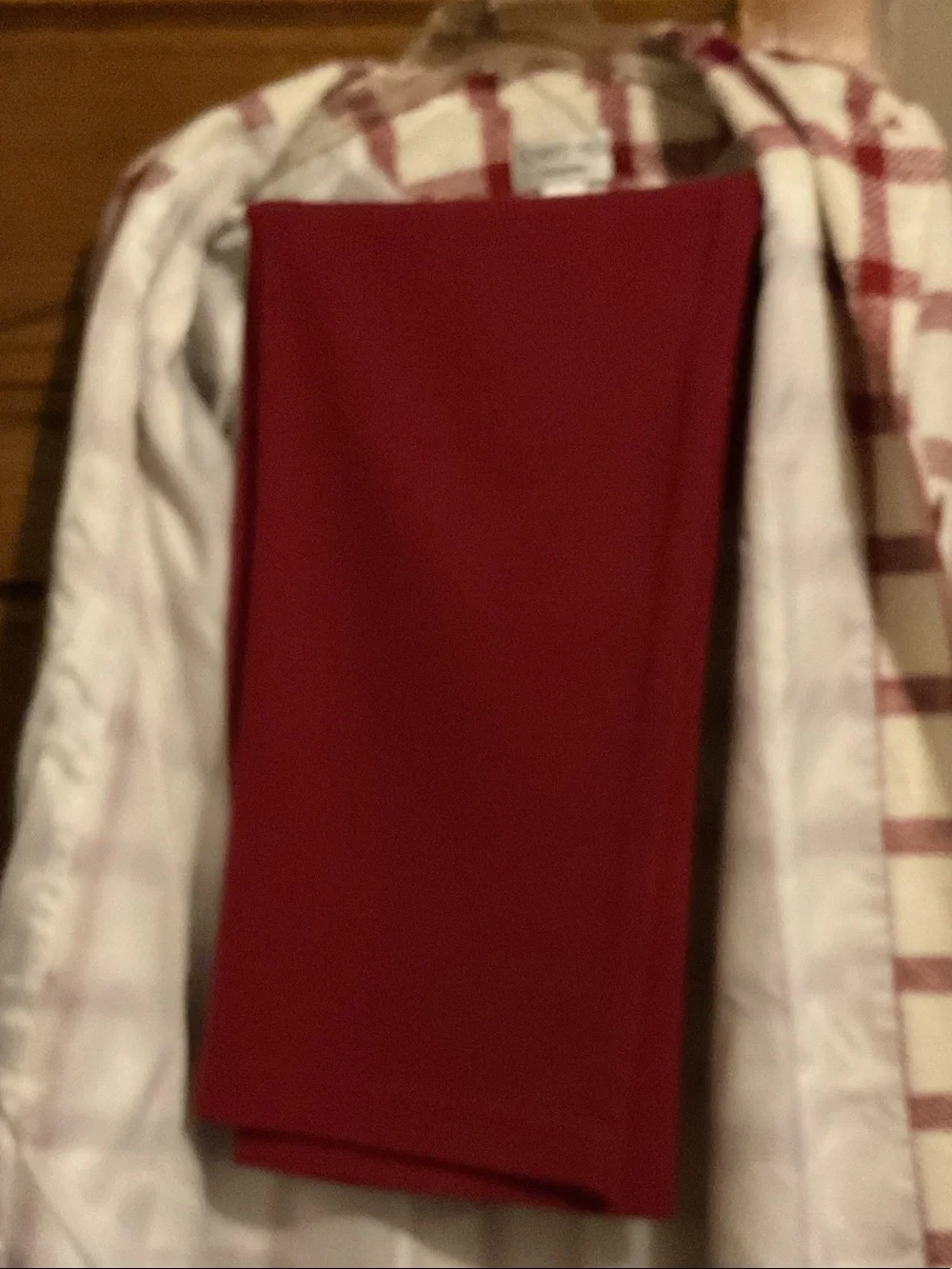 Tower Hill Red & White Plaid Blazer Coat & Red Pants Set